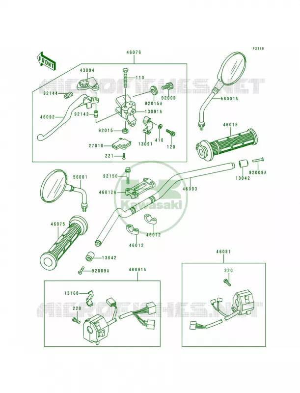 Handlebar Kawasaki MOTOS 750 1992 Zephyr 750  ZR750-C2
