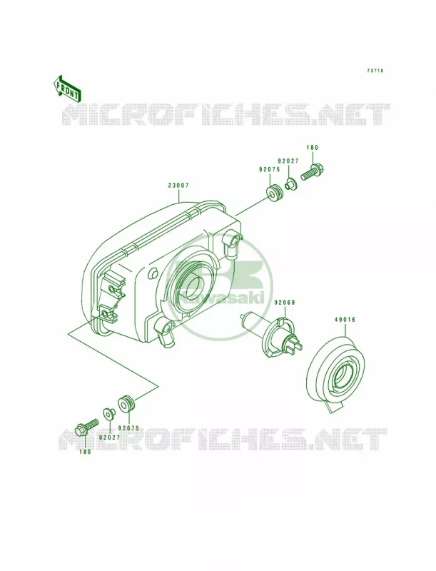 Headlight Kawasaki MOTOS 500 1991 EX500  EX500-A5