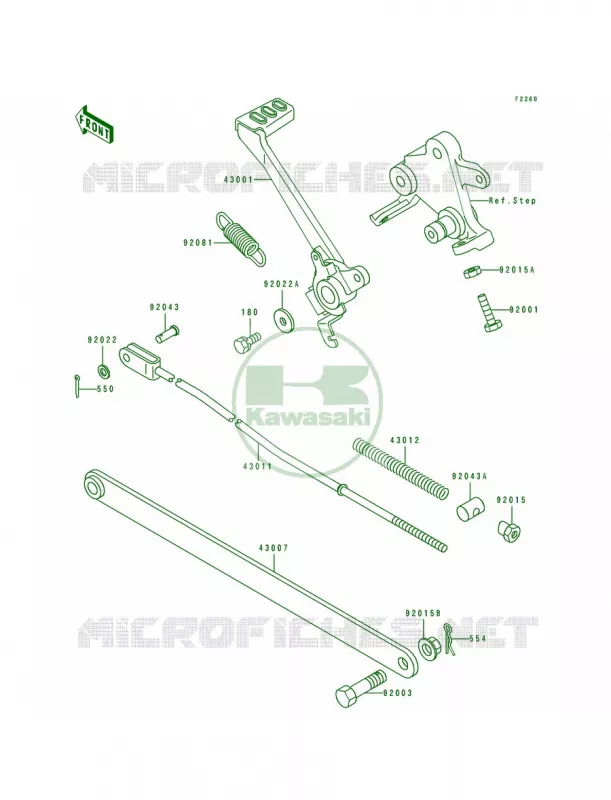 Brake PedalTorque Link Kawasaki MOTOS 500 1990 EX500  EX500-A4