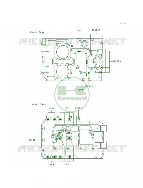 Crankcase Bolt Pattern Kawasaki MOTOS 500 1990 EX500  EX500-A4