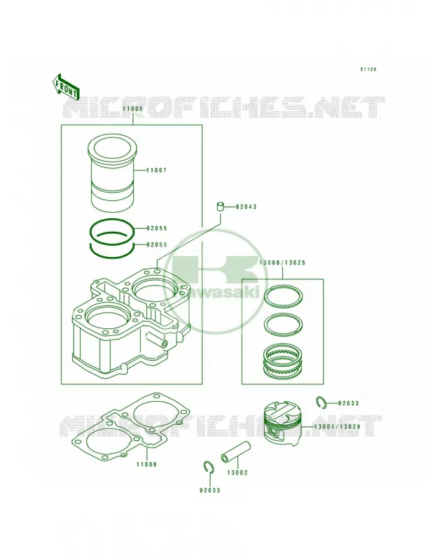 CylinderPistons Kawasaki MOTOS 500 1990 EX500  EX500-A4