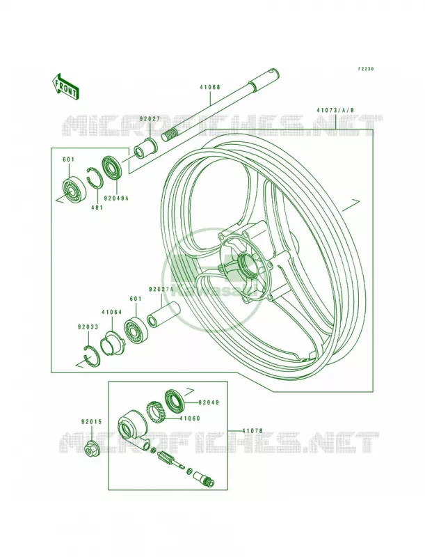 Front Wheel Kawasaki MOTOS 500 1990 EX500  EX500-A4