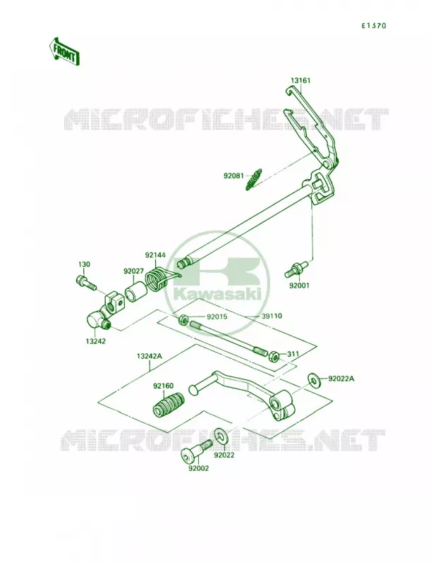 Gear Change Mechanism Kawasaki MOTOS 250 1989 Ninja 250R  EX250-F3