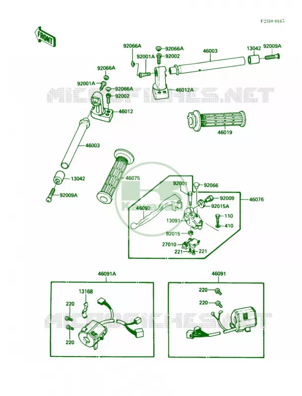 Handlebar Kawasaki MOTOS 250 1989 Ninja 250R  EX250-F3