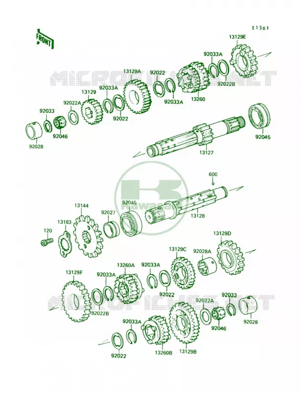 Transmission Kawasaki MOTOS 250 1989 Ninja 250R  EX250-F3