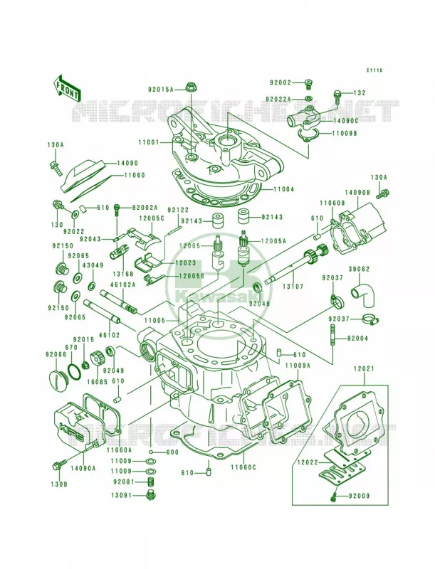 Cylinder HeadCylinder Kawasaki MOTOS 200 1995 KDX200  KDX200-H1