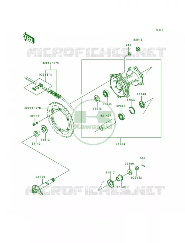 Rear Hub Kawasaki MOTOS 200 1995 KDX200  KDX200-H1