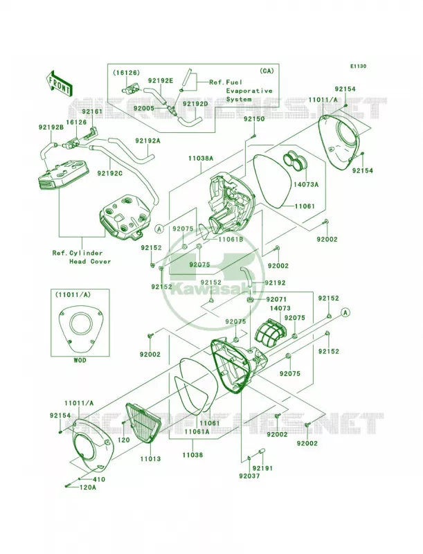 Air Cleaner Kawasaki MOTOS 1700 2014 Vulcan 1700 Nomad ABS  VN1700DEF