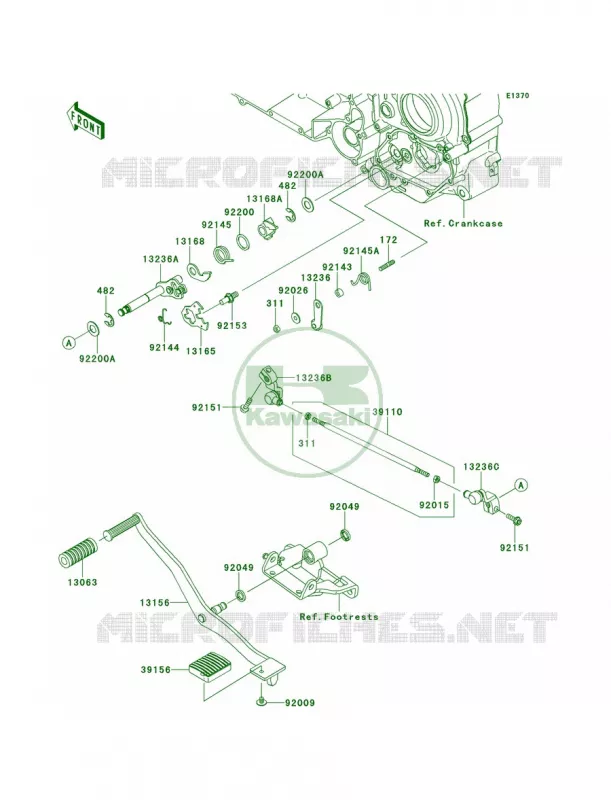 Gear Change Mechanism Kawasaki MOTOS 1700 2014 Vulcan 1700 Nomad ABS  VN1700DEF