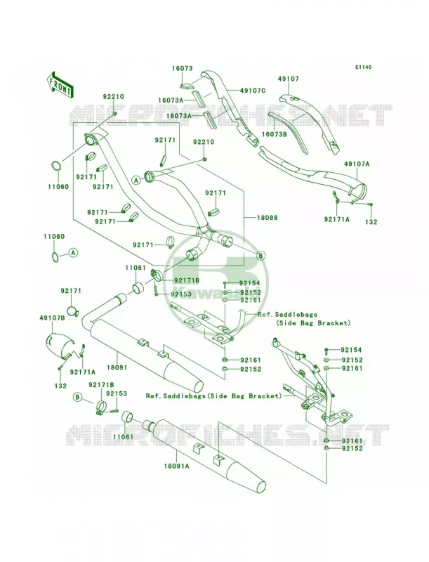 Mufflers Kawasaki MOTOS 1700 2014 Vulcan 1700 Nomad ABS  VN1700DEF