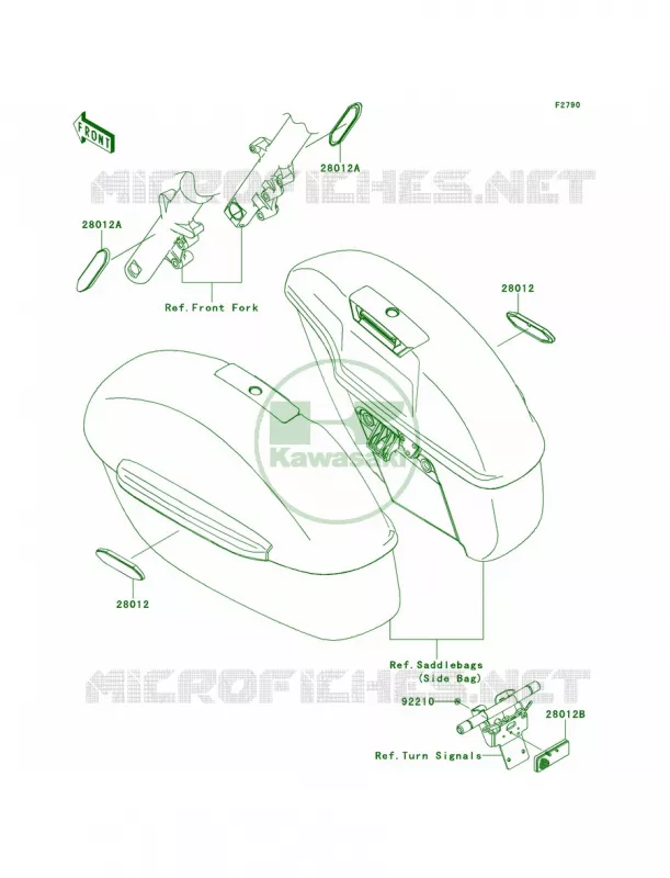 Reflectors Kawasaki MOTOS 1700 2014 Vulcan 1700 Nomad ABS  VN1700DEFA