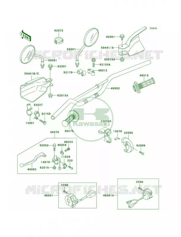 Handlebar Kawasaki MOTOS 650 1995 KLX650   KLX650-C3