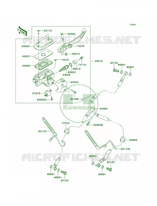 Front Master Cylinder Kawasaki MOTOS 1700 2013 Vulcan 1700 Vaquero  VN1700JDFA